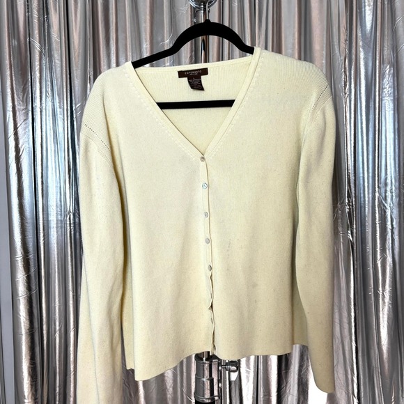 Covington Sweaters - Covington Butter Yellow V-Neck Cardigan Sweater